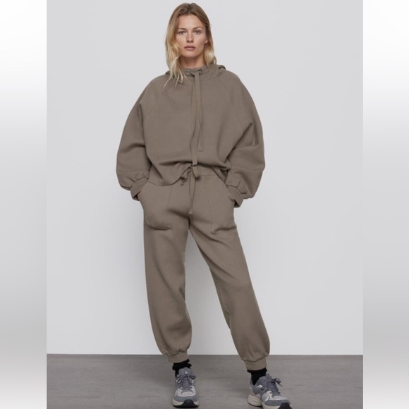 Zara Other Zara Knit Tracksuit Set Hooded Sweatshirt And Jogging
